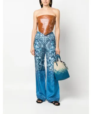 Alberta Ferretti シルク グラフィックプリント ワイドレッグパンツ - サムネイル2