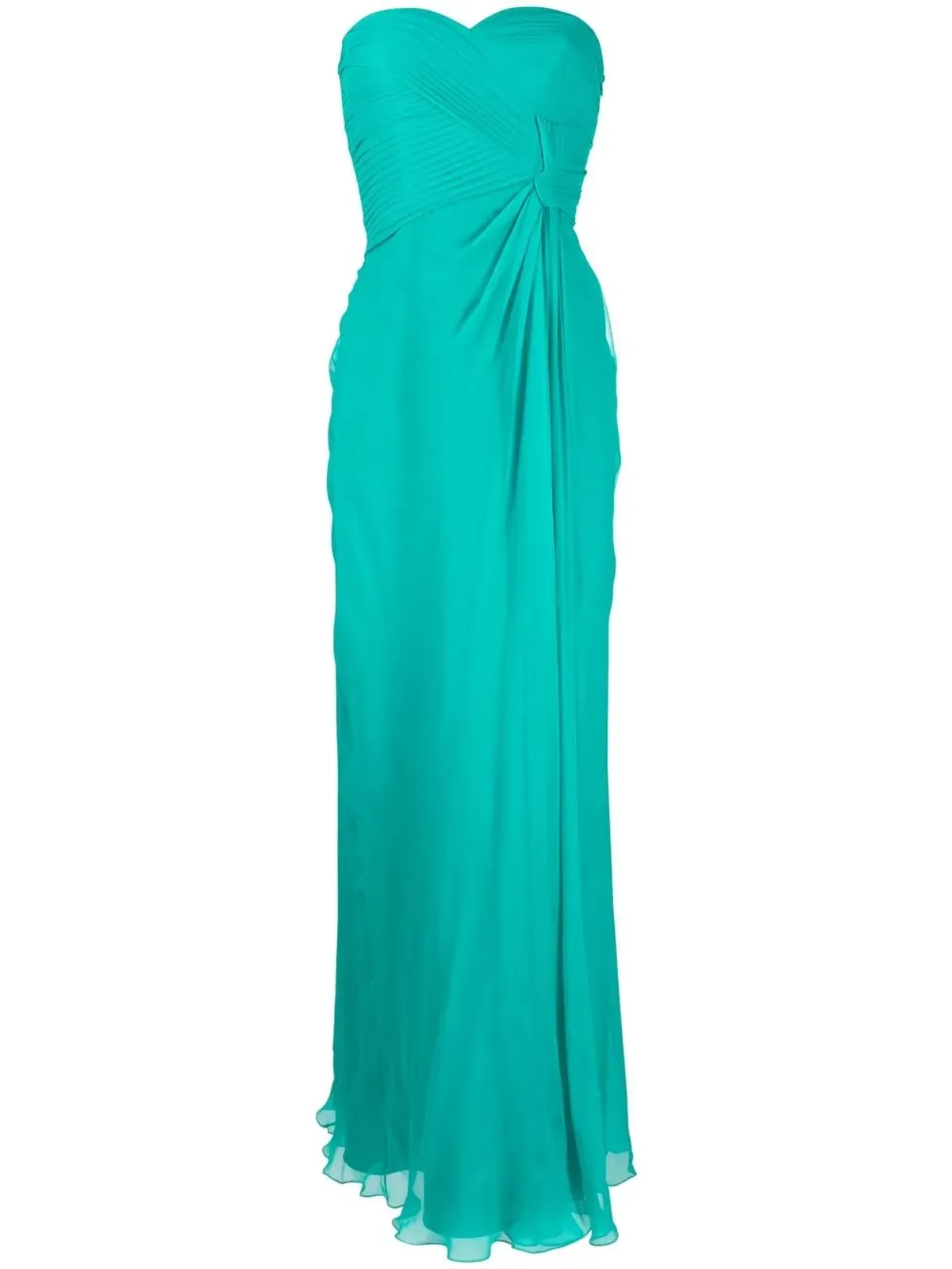 Alberta Ferretti ギャザー入りストラップレスイブニングドレス - 画像1