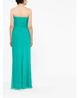 Alberta Ferretti ギャザー入りストラップレスイブニングドレス - サムネイル4