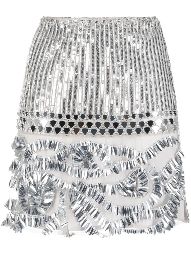 Alberta Ferretti Alberta Ferretti スパンコール装飾ミニスカートの商品画像