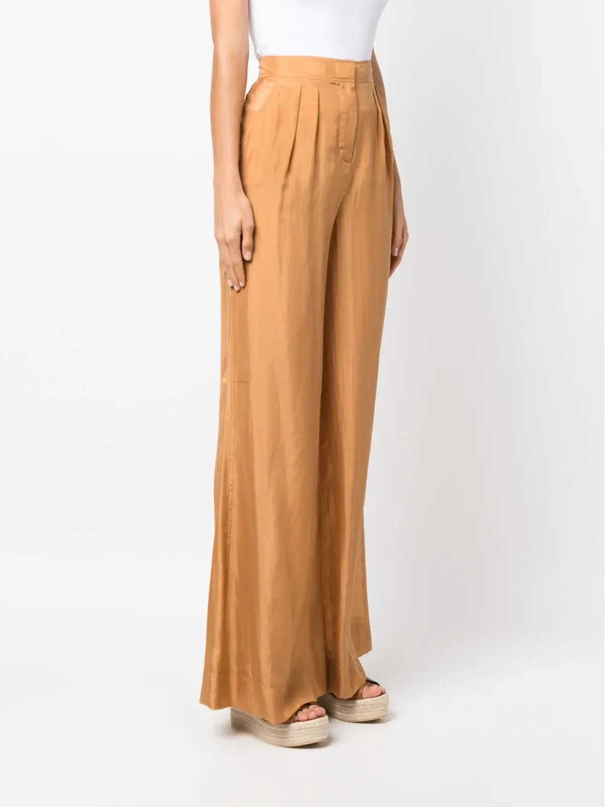 Alberta Ferretti ロングライン シルク パラッツォパンツ - 画像3