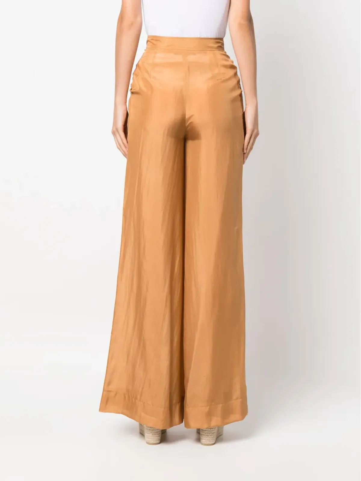 Alberta Ferretti ロングライン シルク パラッツォパンツ - 画像4