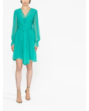 Alberta Ferretti プリーツ入り長袖ミニドレス - サムネイル2
