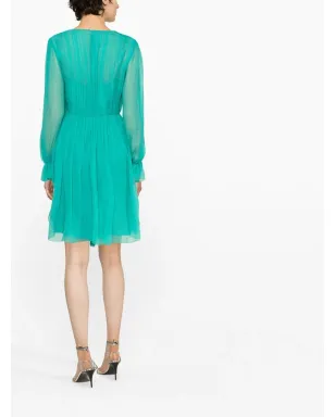 Alberta Ferretti プリーツ入り長袖ミニドレス - サムネイル3
