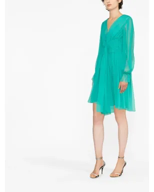 Alberta Ferretti プリーツ入り長袖ミニドレス - サムネイル4