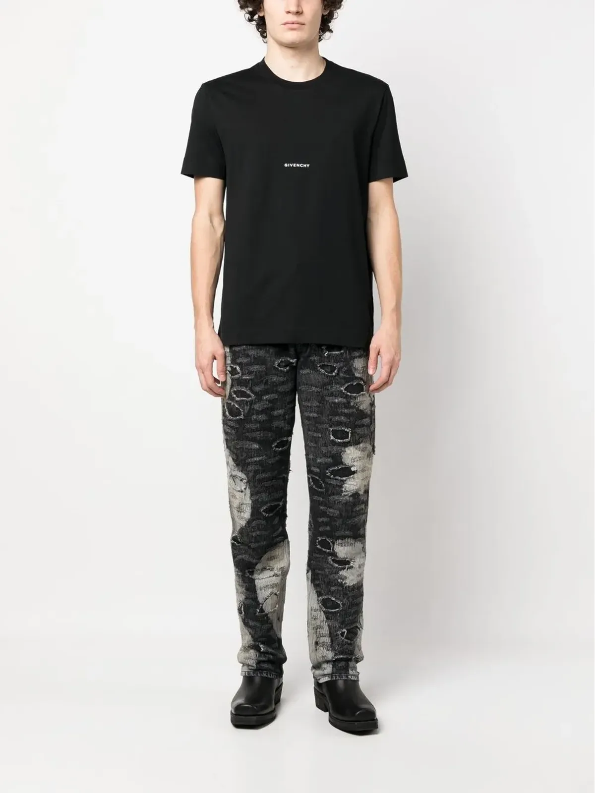 Givenchy ディストレスド・エフェクト ストレートレッグパンツ - 画像2
