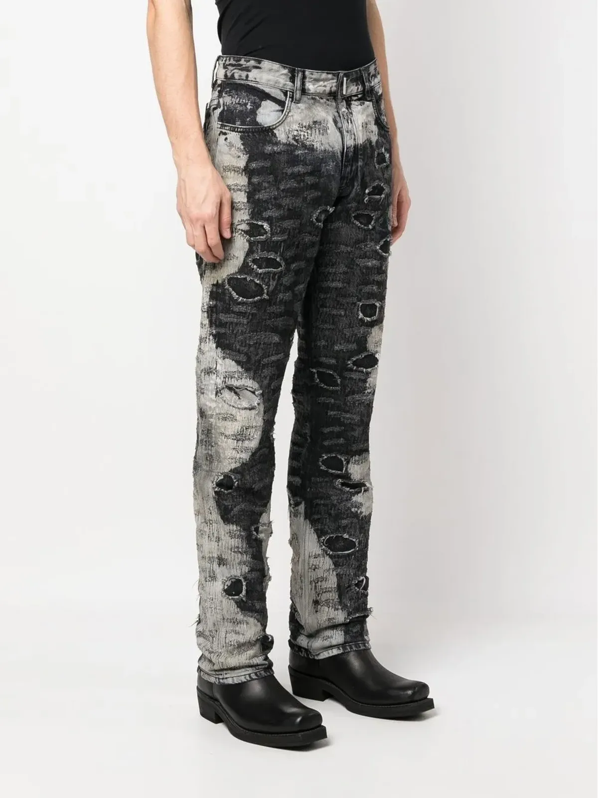 Givenchy ディストレスド・エフェクト ストレートレッグパンツ - 画像3