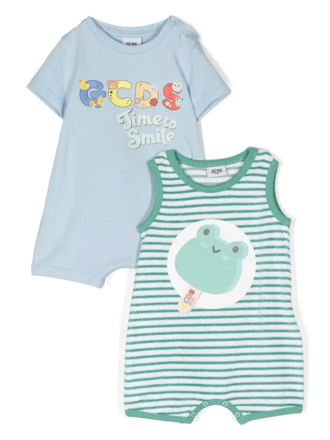 GCDS Kids Gcds Kids ロゴプリント ベビーロンパースセットの商品画像