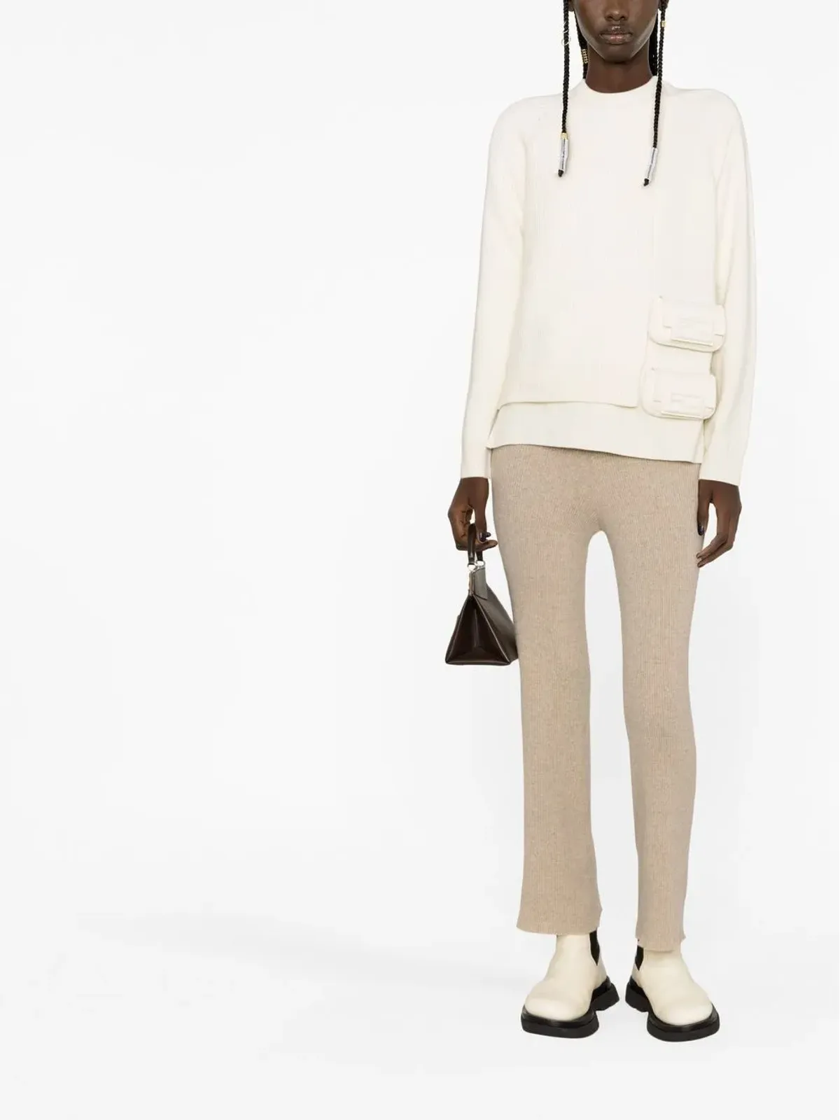 FENDI レイヤード ユーティリティポケット付きニットトップ - 画像2
