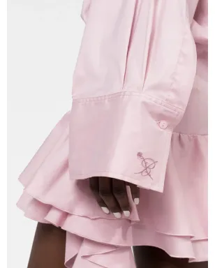 Blumarine ドロップドウェスト・フリル付きシャツドレス - ピンク - サムネイル3