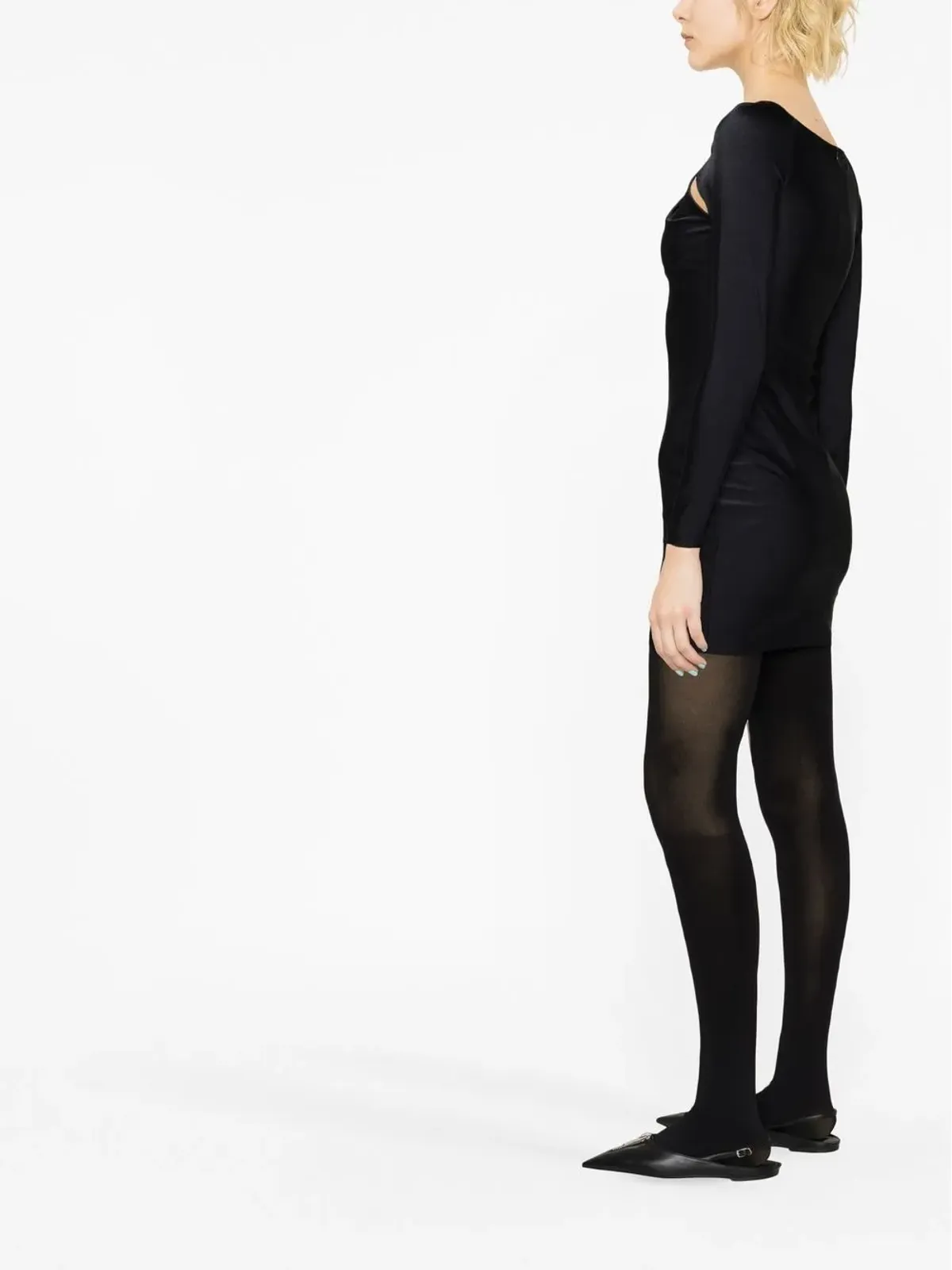 Coperni カットアウトねじりミニドレス - ブラック - 画像3