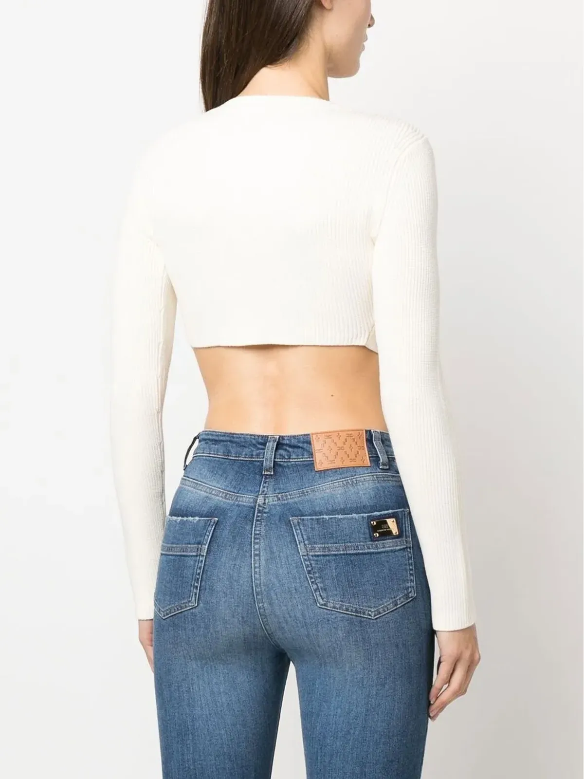 Elisabetta Franchi レースアップ クロップドカーディガン - 画像4