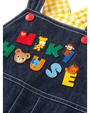 Miki House 刺繍ロゴ デニムショートサロペット - サムネイル3