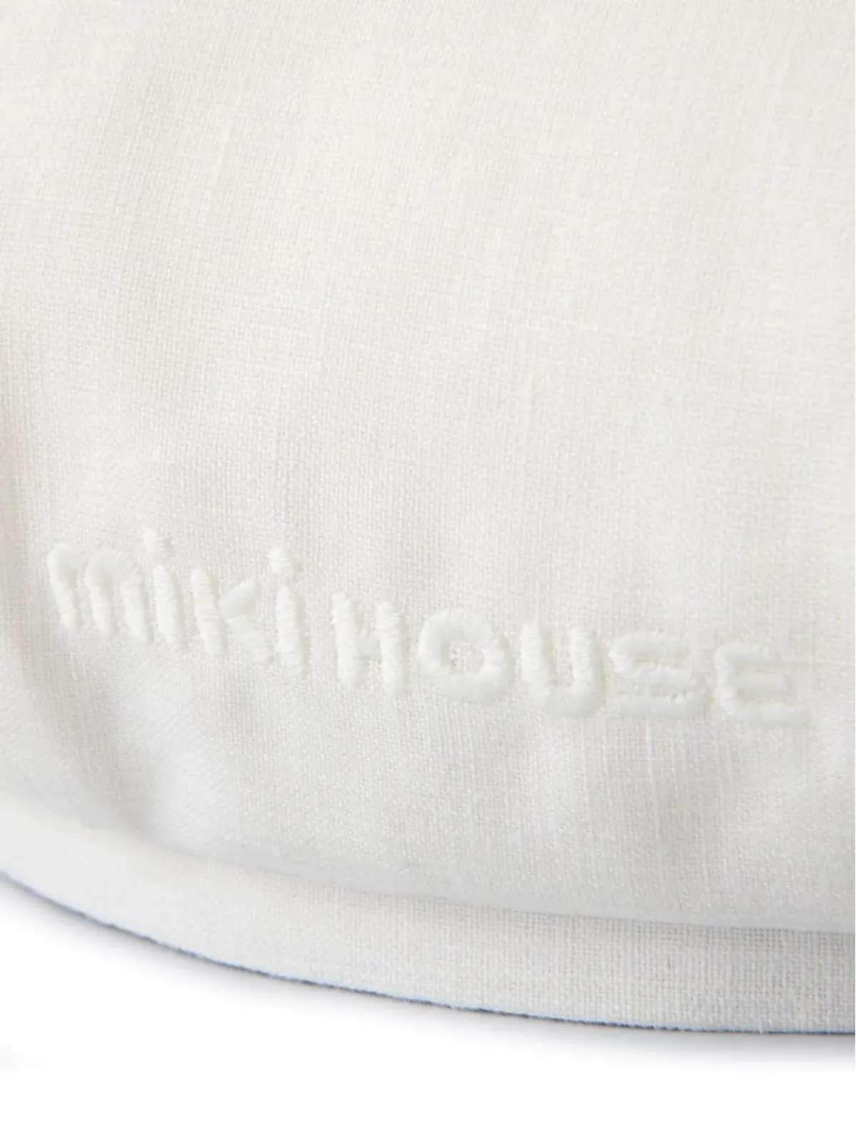 Miki House 刺繍ロゴ入りリネン混ベレー帽 - ホワイト - 画像3