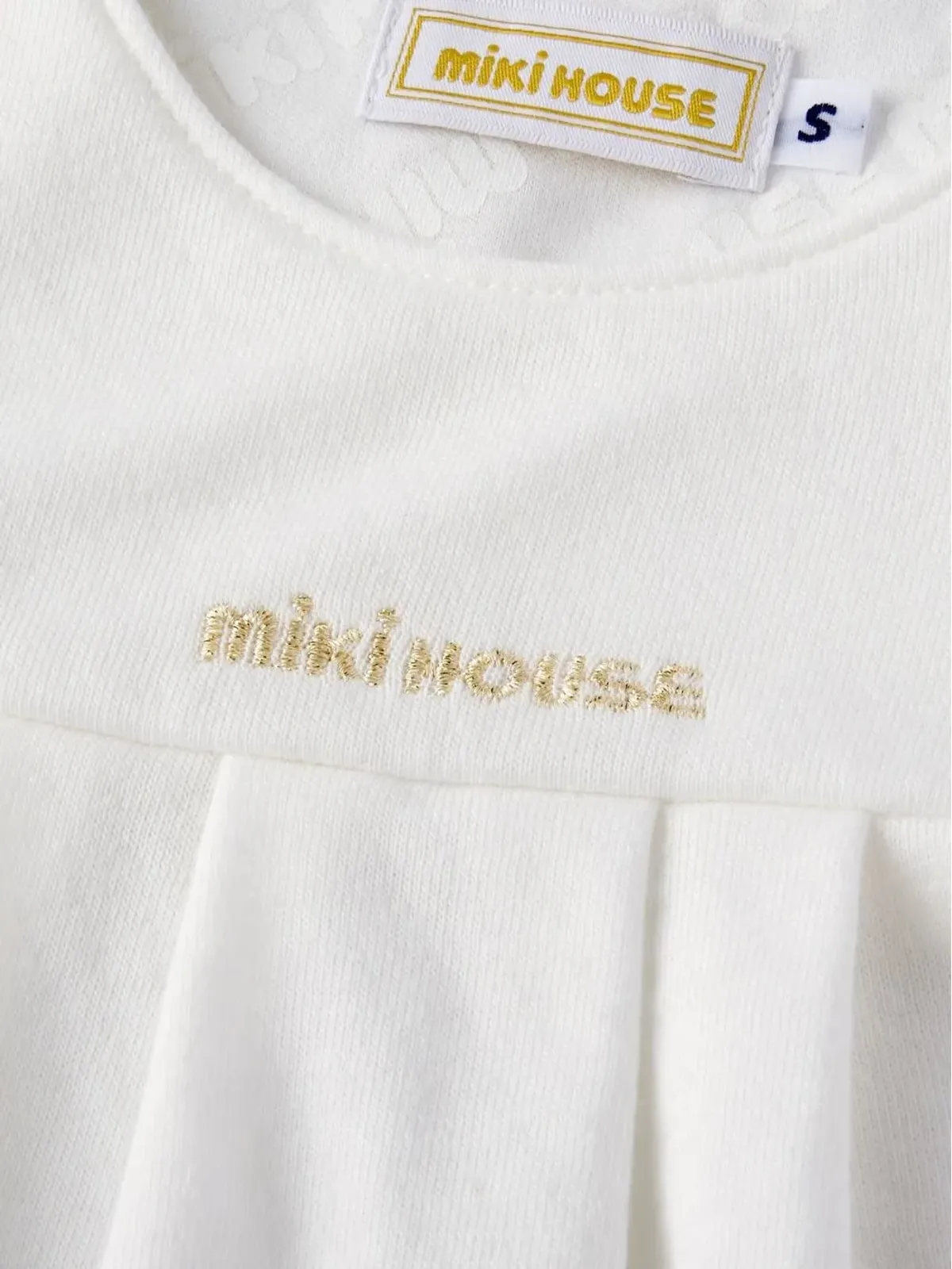 Miki House embroidered-logo pinafore dress - White - 画像3