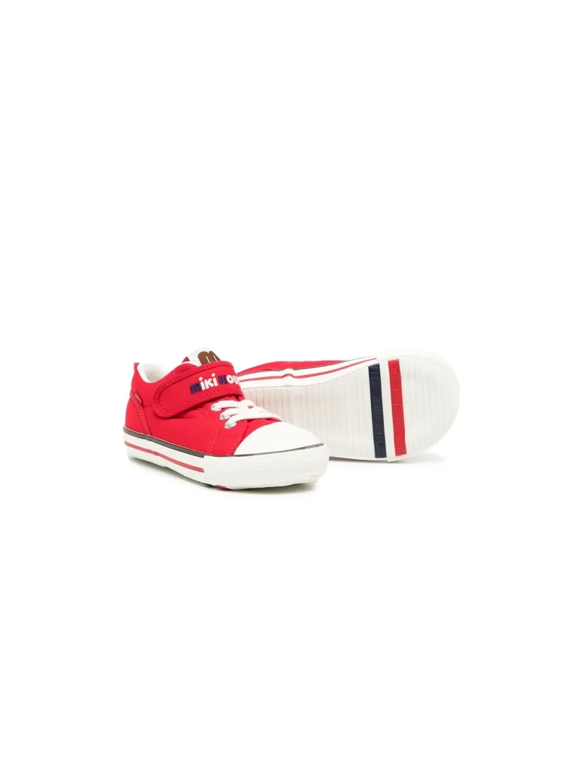 Miki House logo-embroidered touch-strap sneakers - 画像2