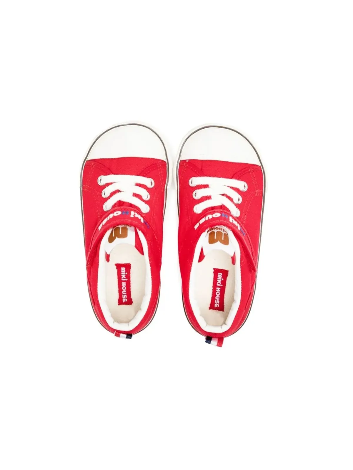 Miki House logo-embroidered touch-strap sneakers - 画像3