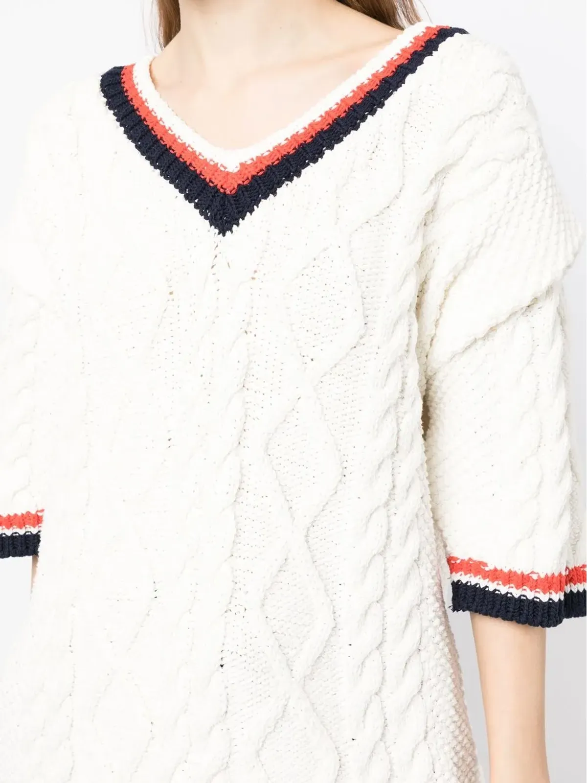pushBUTTON 七分袖ケーブルニットトップ - 画像5