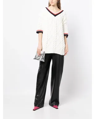 pushBUTTON 七分袖ケーブルニットトップ - サムネイル2