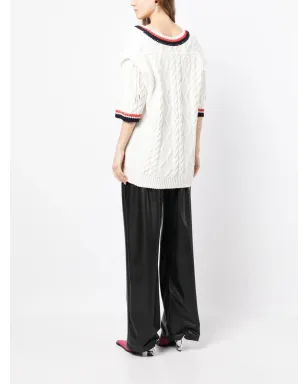 pushBUTTON 七分袖ケーブルニットトップ - サムネイル4