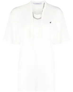 pushBUTTON ネックレスプリント オーバーサイズTシャツ - サムネイル1