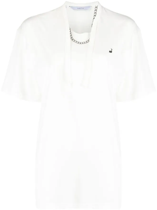 Pushbutton pushBUTTON ネックレスプリント オーバーサイズTシャツの商品画像