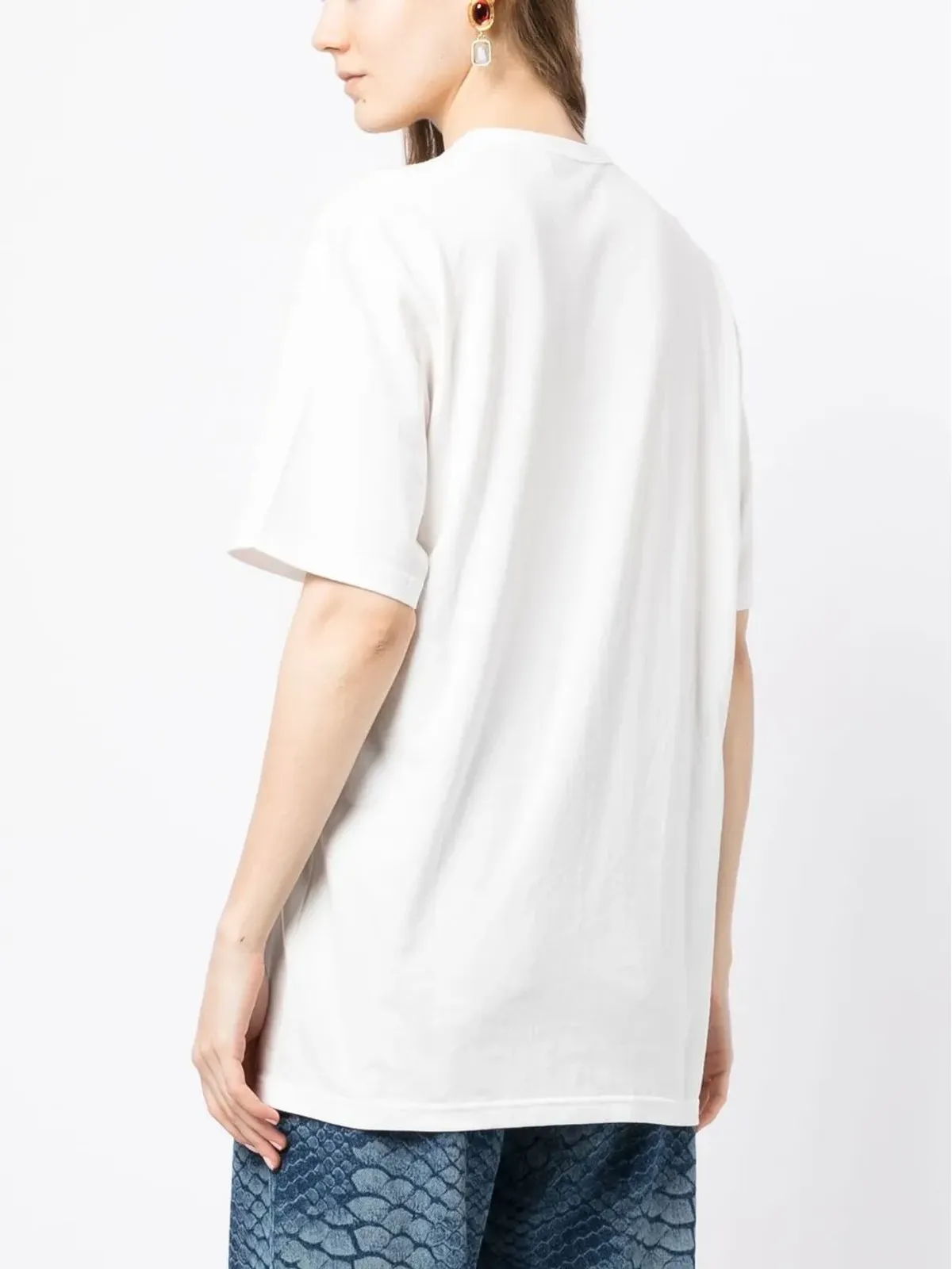 pushBUTTON ネックレスプリント オーバーサイズTシャツ - 画像4