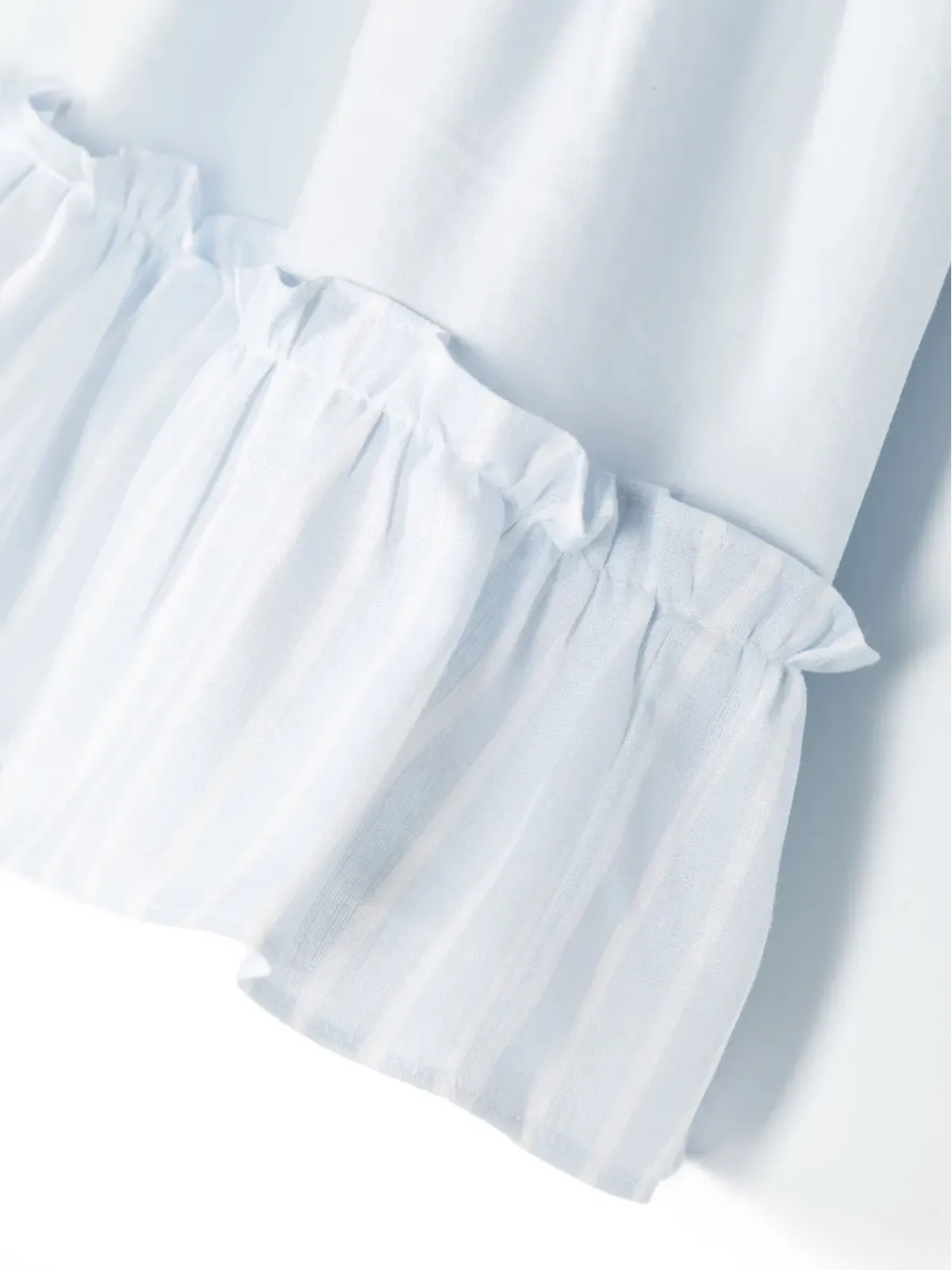 Patachou flared cotton dress - Blue - 画像3