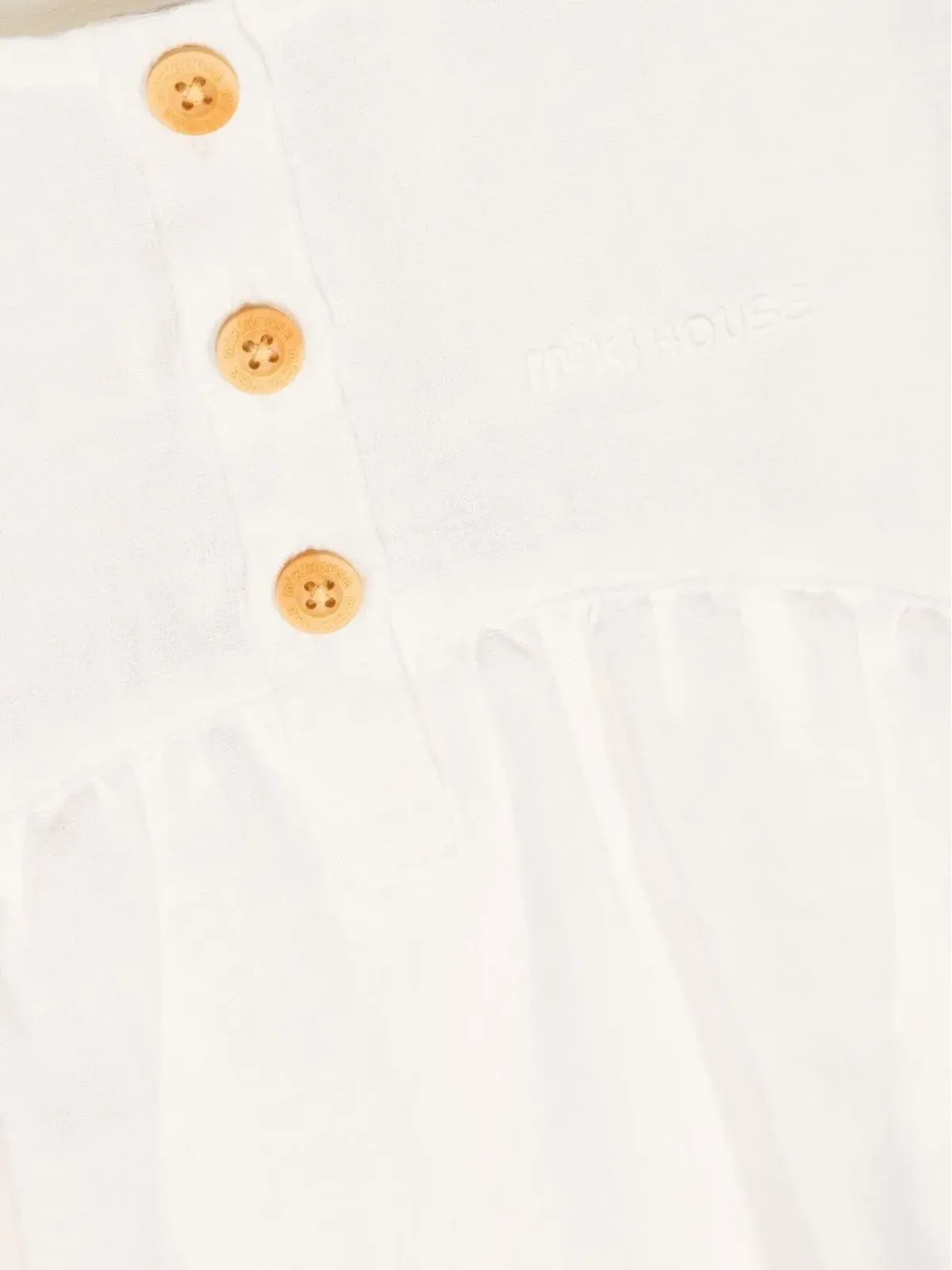 Miki House 刺繍ロゴ入りリネンドレス - 画像3