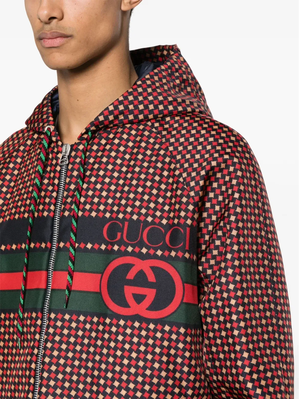 Gucci インターロッキングGG フード付きジャケット - 画像5