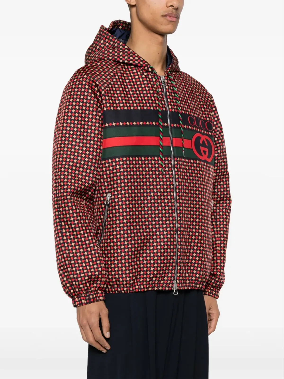 Gucci インターロッキングGG フード付きジャケット - 画像3