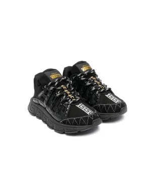 Versace Kids Greca レースアップスニーカー - ブラック - サムネイル1