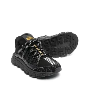 Versace Kids Greca レースアップスニーカー - ブラック - サムネイル2
