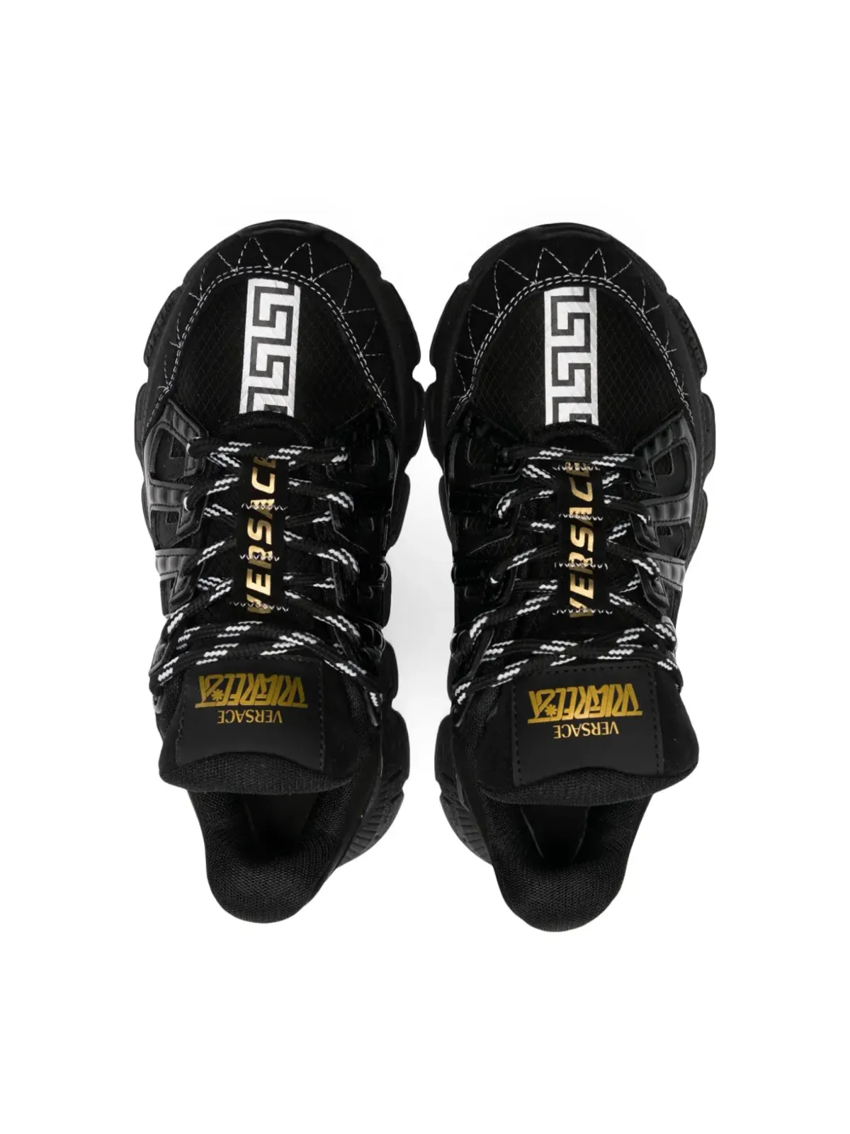 Versace Kids Greca レースアップスニーカー - ブラック - 画像3