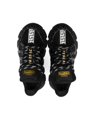 Versace Kids Greca レースアップスニーカー - ブラック - サムネイル3