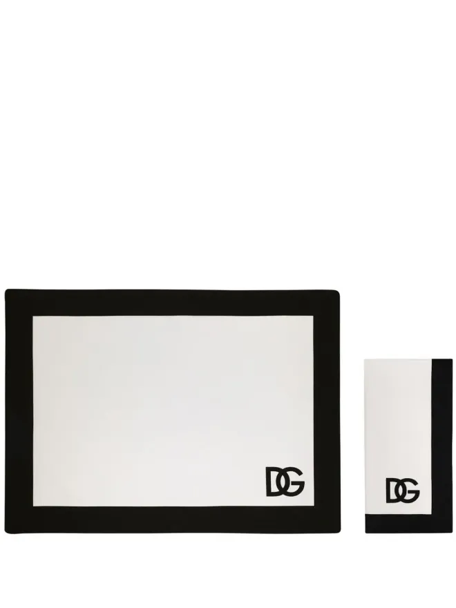 Dolce & Gabbana Dolce & Gabbana ロゴプリント コットン製 プレースマットとナプキンセットの商品画像