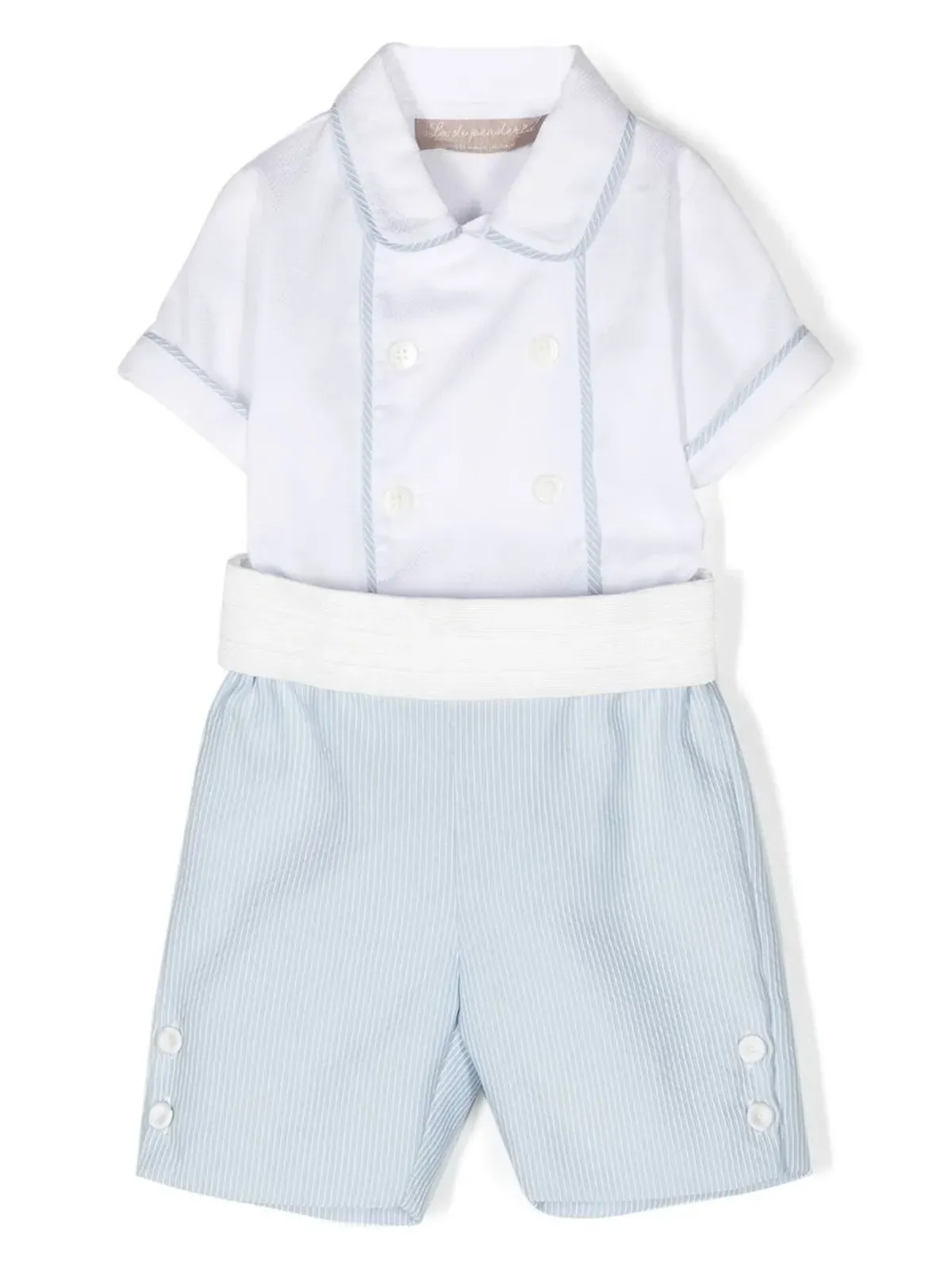 La Stupenderia striped short set - White - 画像1