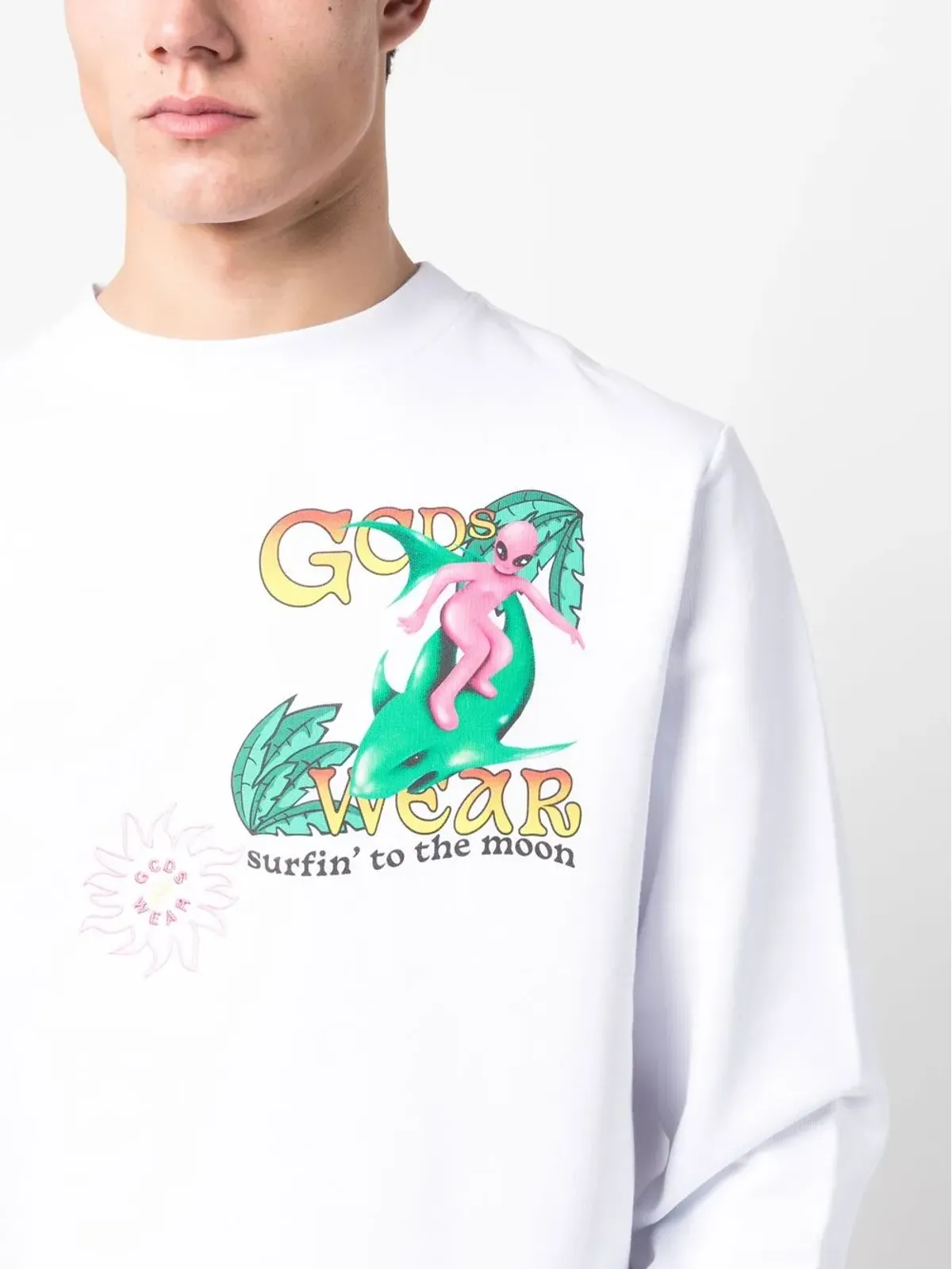 GCDS グラフィックプリント クルーネック スウェットシャツ - 画像5