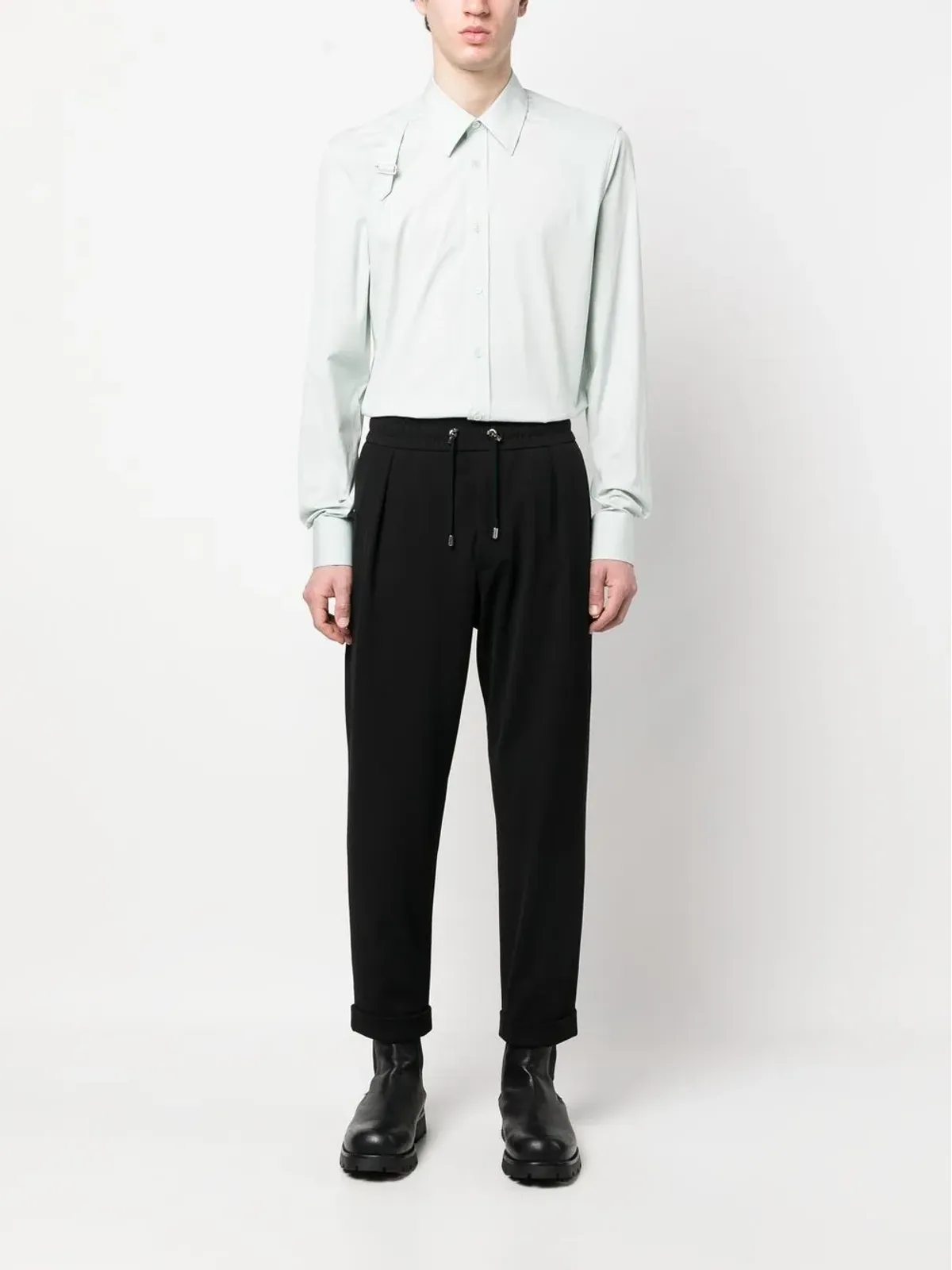 Balmain ドロップクロッチ クロップドパンツ - 画像2