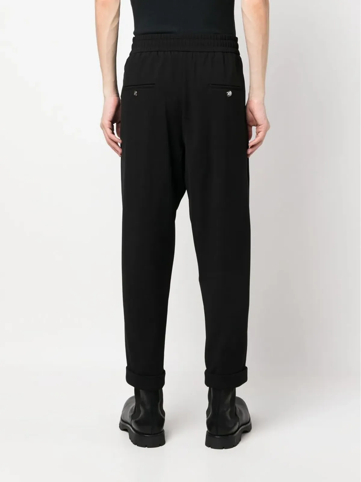 Balmain ドロップクロッチ クロップドパンツ - 画像4