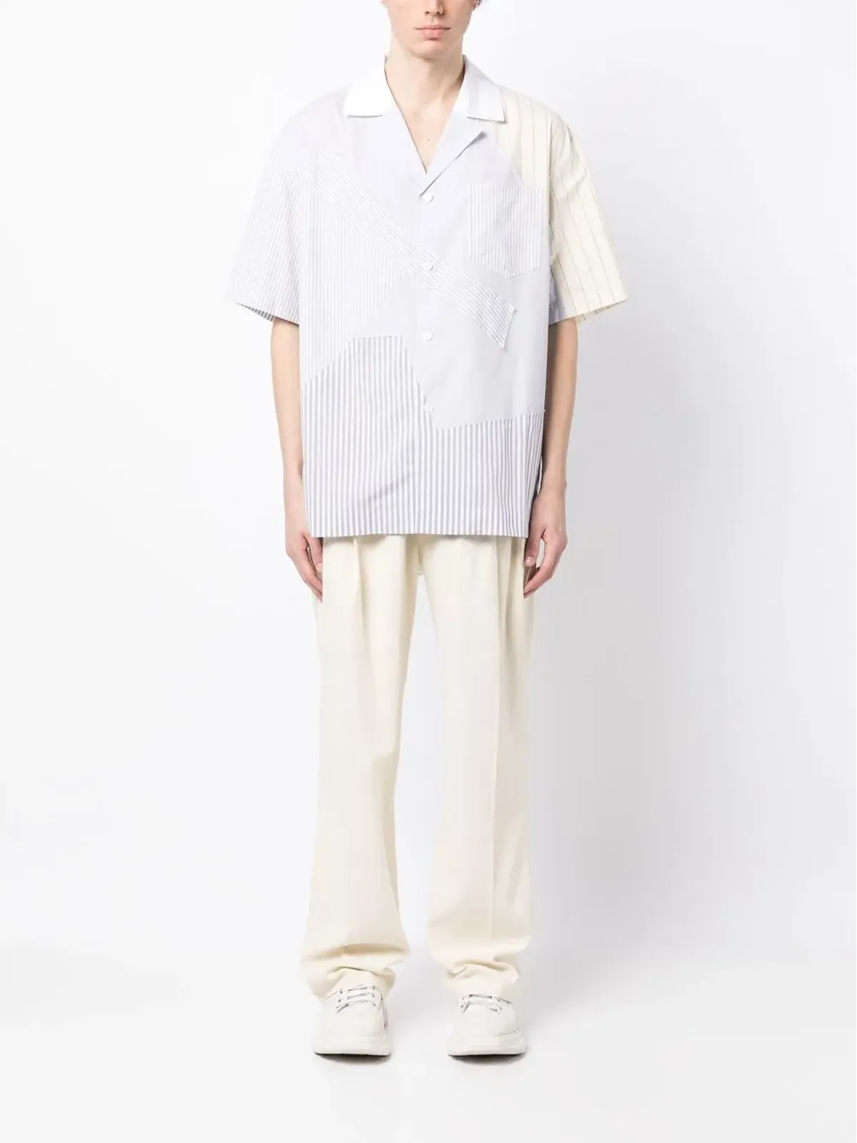 Feng Chen Wang パッチワークデザインシャツ - 画像2