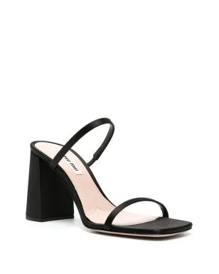 Miu Miu オープントゥ サテン サンダル - Black - サムネイル2