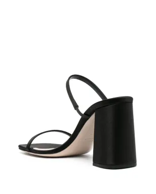 Miu Miu オープントゥ サテン サンダル - Black - サムネイル3