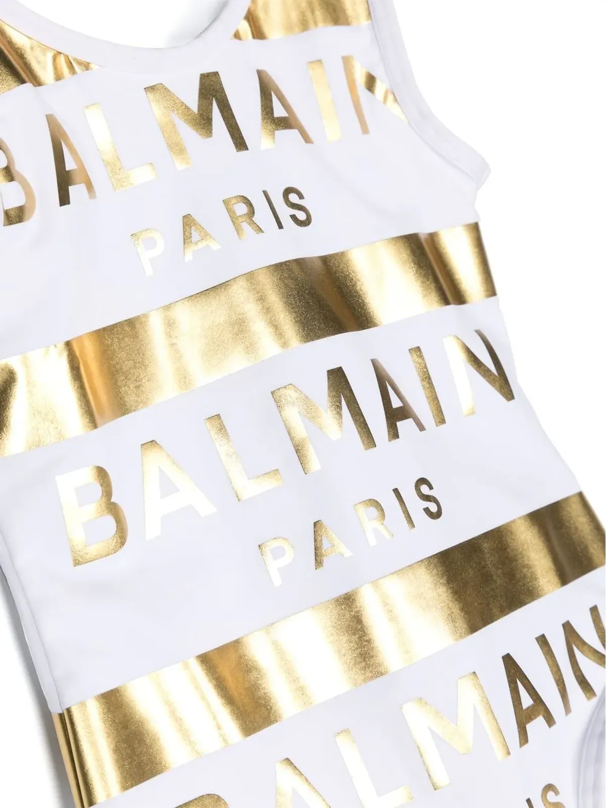 Balmain Kids メタリックロゴプリント水着 - 画像3