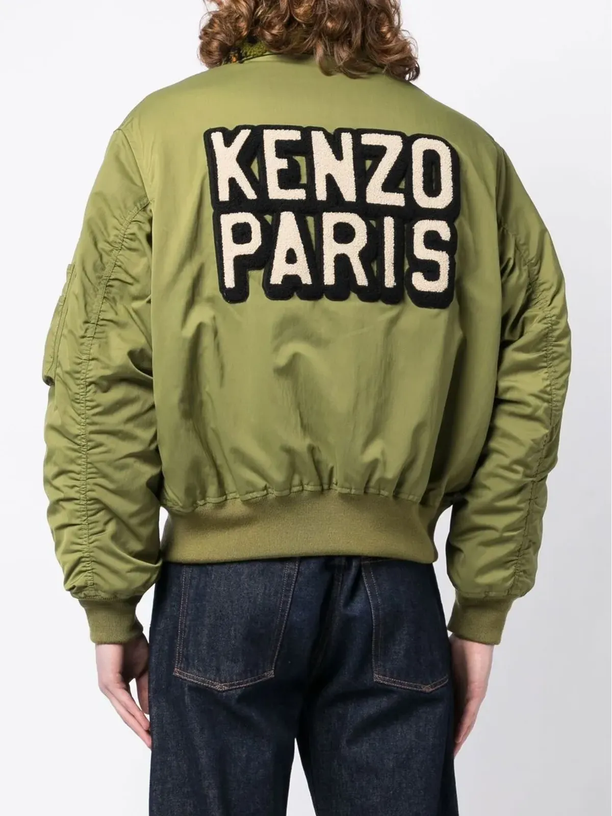 Kenzo ロゴ刺繍ボンバー ジャケット グリーン - 画像4