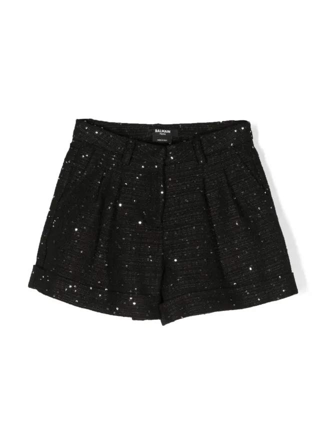 Balmain Kids Balmain Kids スパンコールディテールのプリーツショーツの商品画像