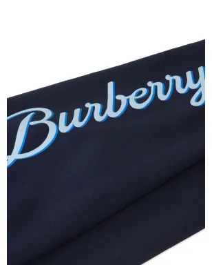 Burberry Kids ロゴスクリプトプリント トラックパンツ - ブルー - サムネイル3