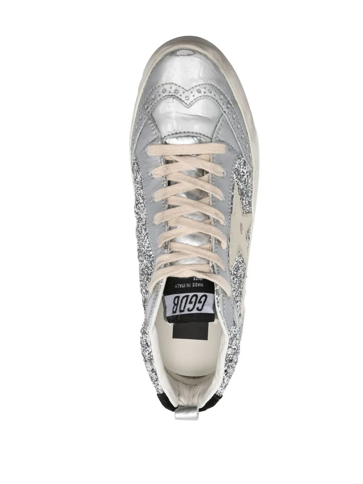 Golden Goose グリッター入りハイトップスニーカー - シルバー - 画像4