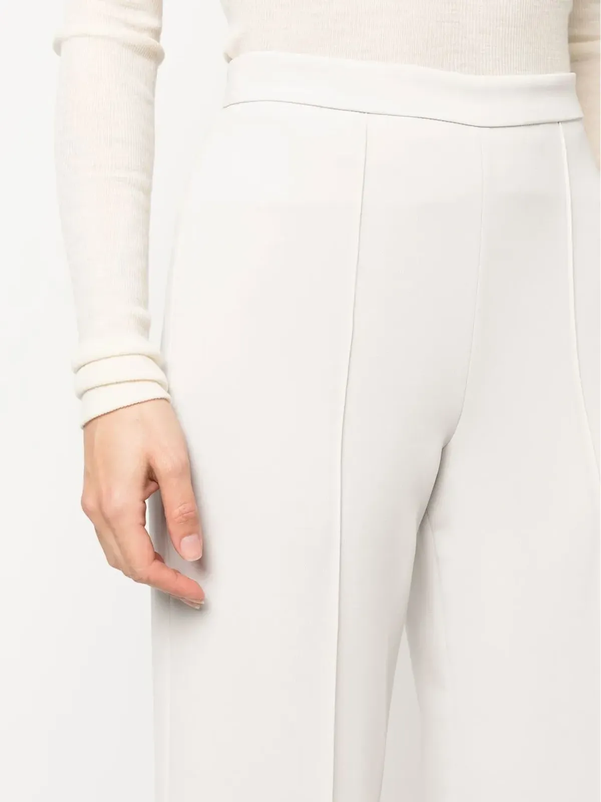 S Max Mara ニット地のクロップドフレアパンツ - 画像5