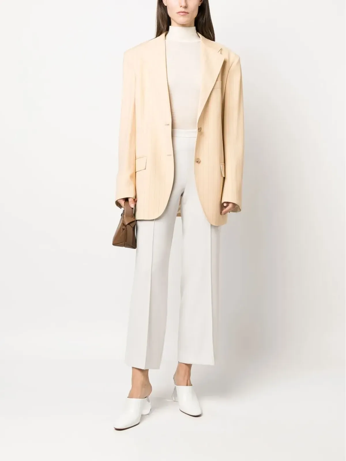 S Max Mara ニット地のクロップドフレアパンツ - 画像2